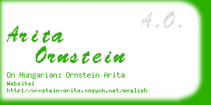 arita ornstein business card